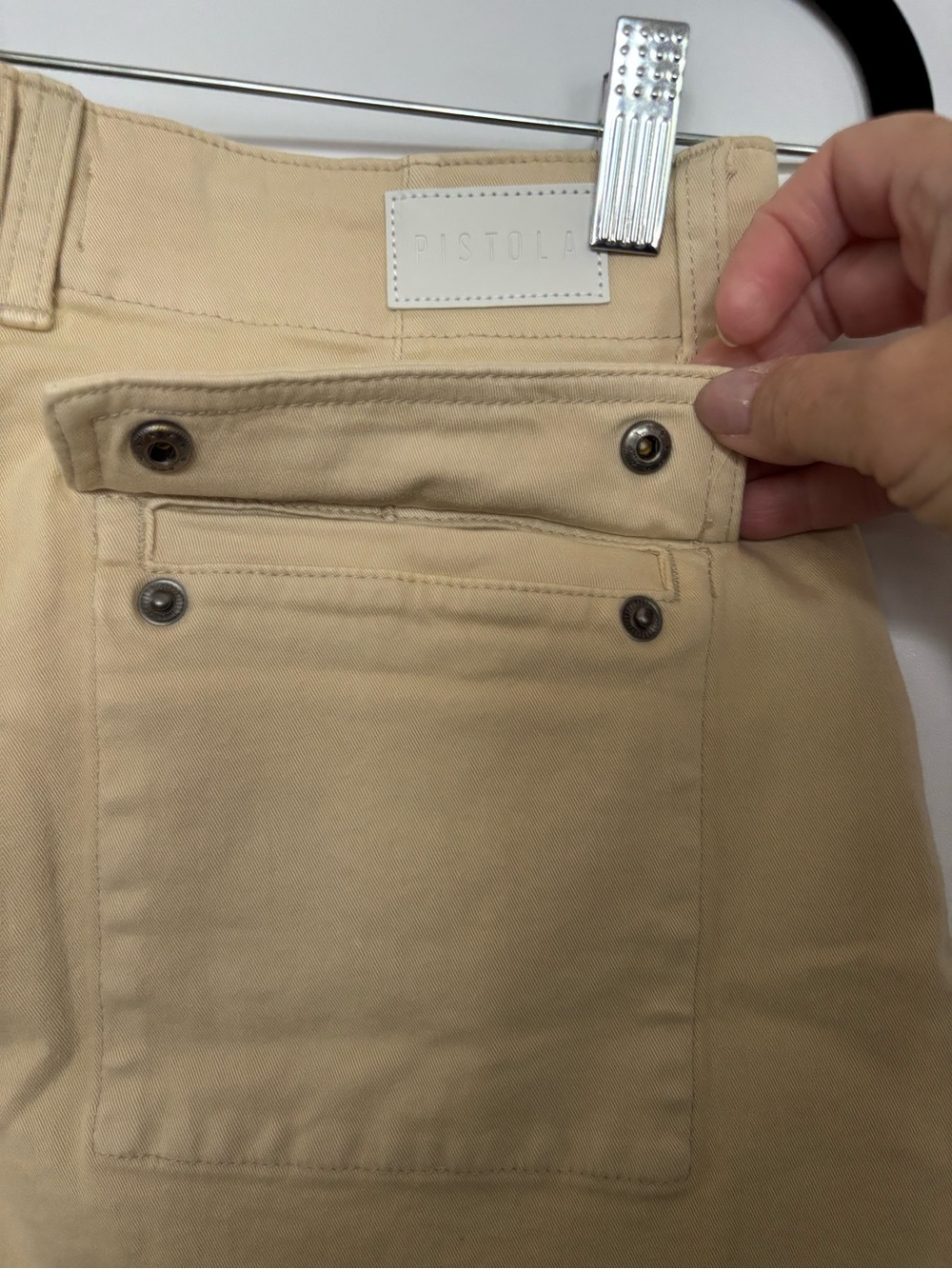 Pistola Marissa High Rise Utility Short Custard Yellow Size 26 - Picture 7 of 13